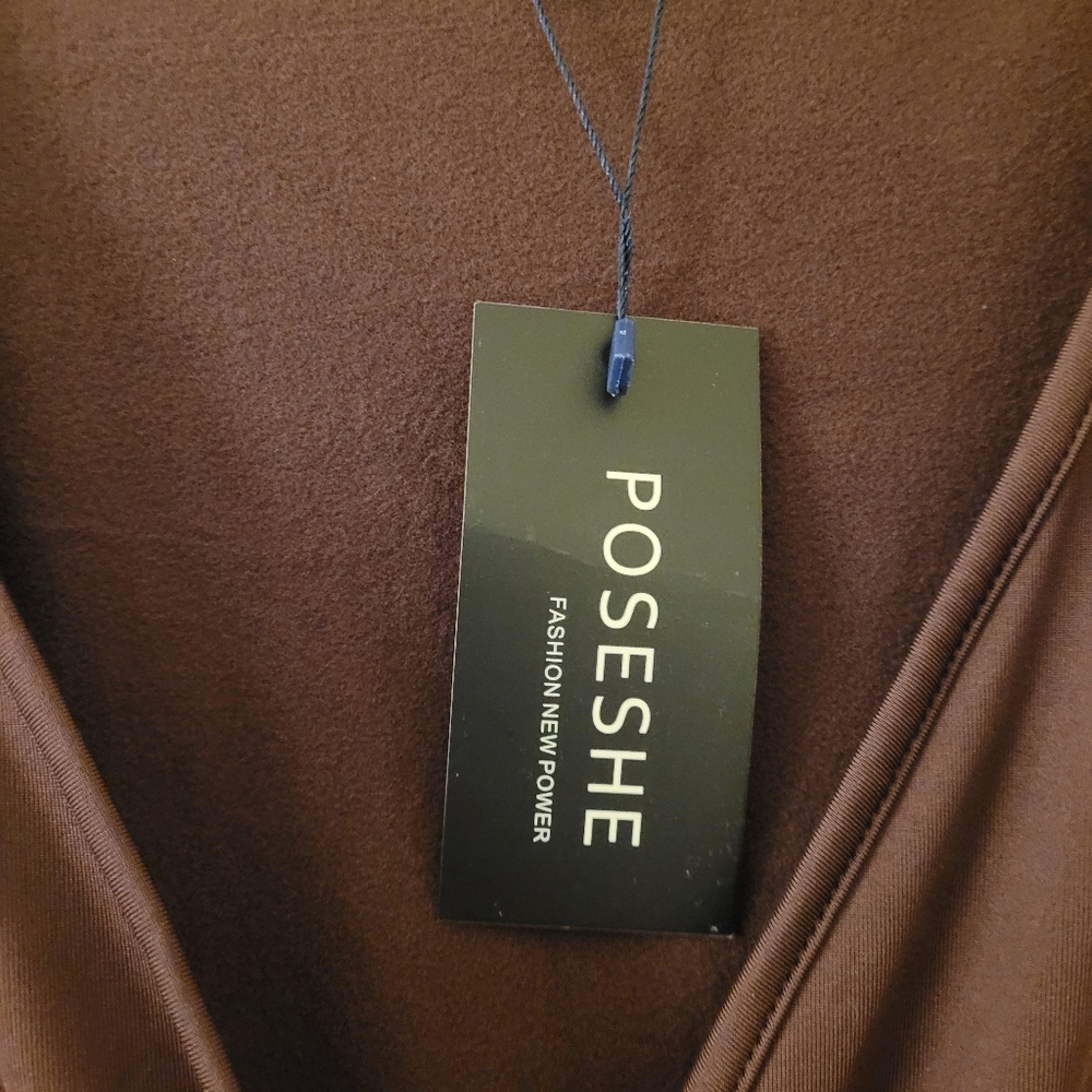 Plus Sized V-neck Rushed Dress - Picture 3 of 3